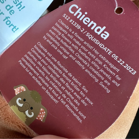 12” Chienda The Woolly Mammoth 🦣 Squishmallows NWT - Picture 4 of 4